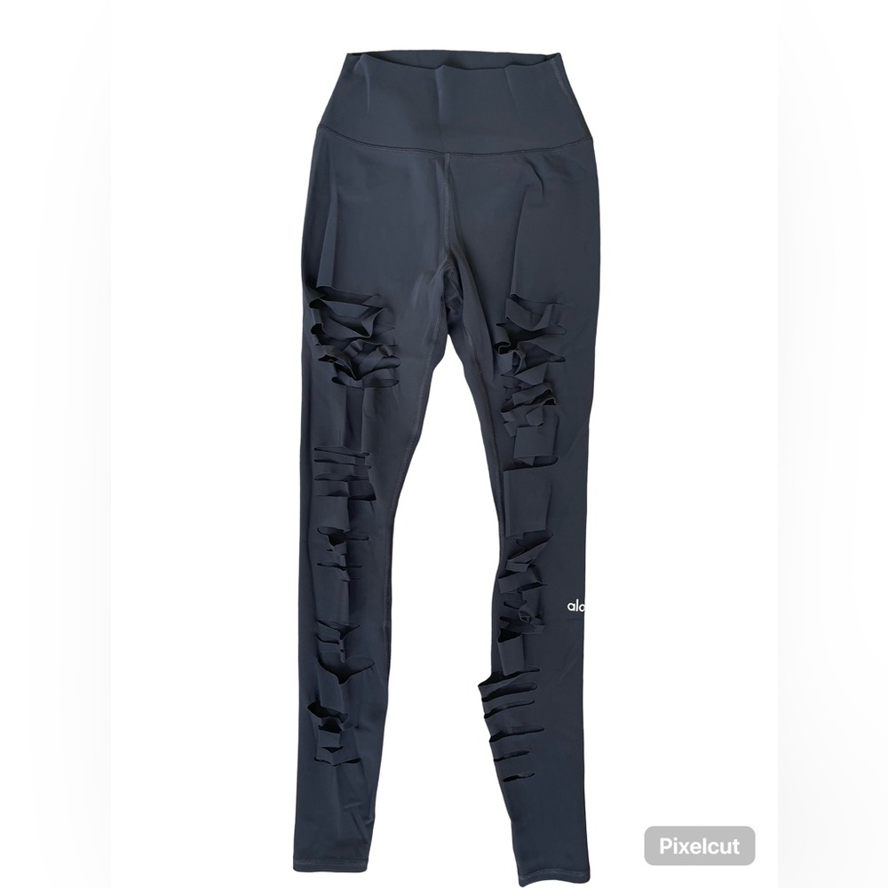 alo Ripped Black Yoga Pants, Size S